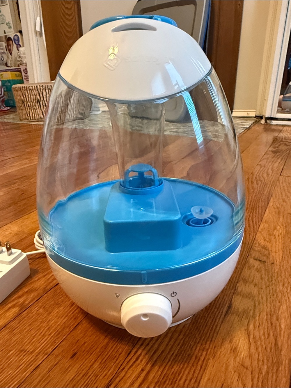 Clear Tank Cool-Mist Humidifier in Blue and White
